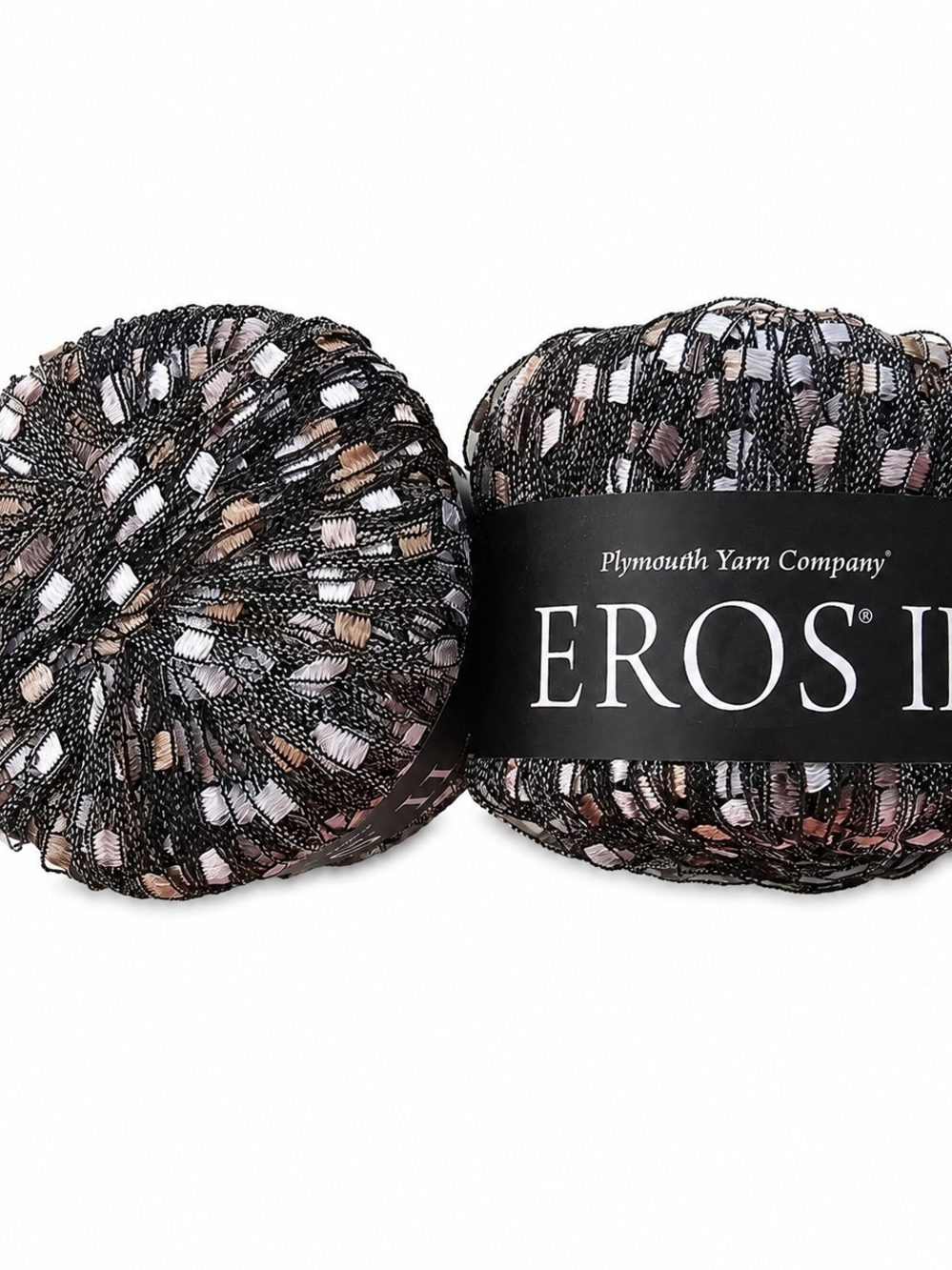Plymouth Yarn EROS II Novelty Ribbon Yarn Color 3002 Brown Taupe‎ Cream